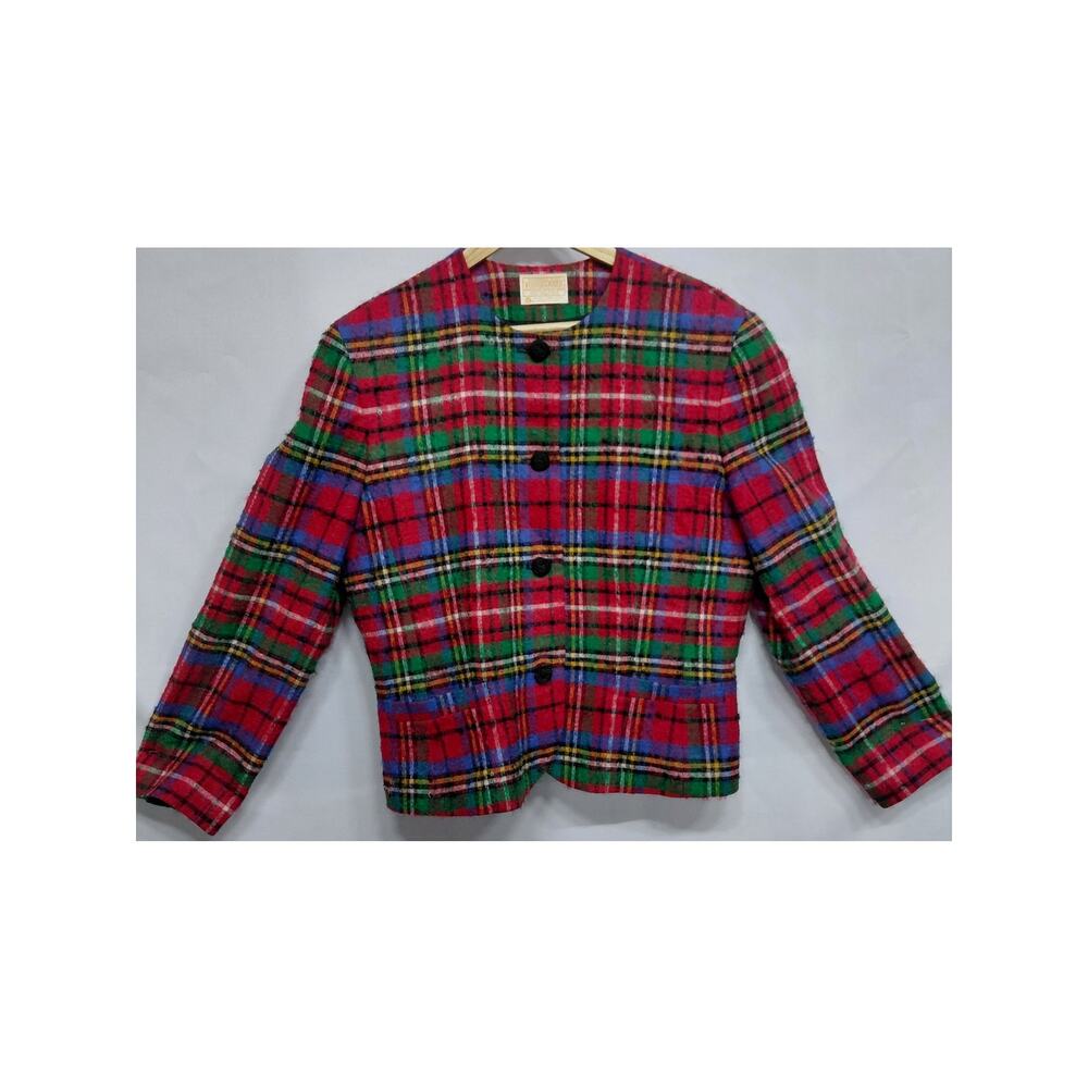 Pendleton Virgin Wool Plaid Jacket Red Long Sleev… - image 1